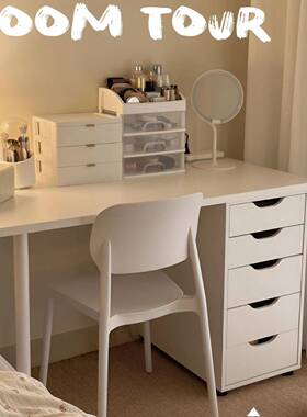 桌子简室易出租EPB梳女生卧书桌电脑桌妆屋台一体家用长办公桌奶