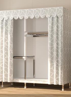 简衣易衣柜家用卧室出租房结用收纳柜子UIK组装全钢架耐实用布柜