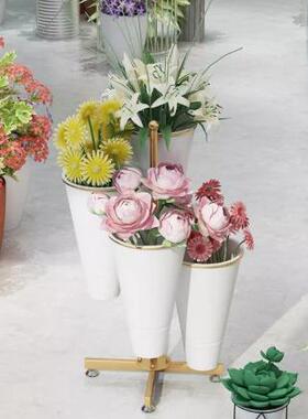 号花店多层花架花大店货铁艺花05272架架鲜花货架花店花桶展示架