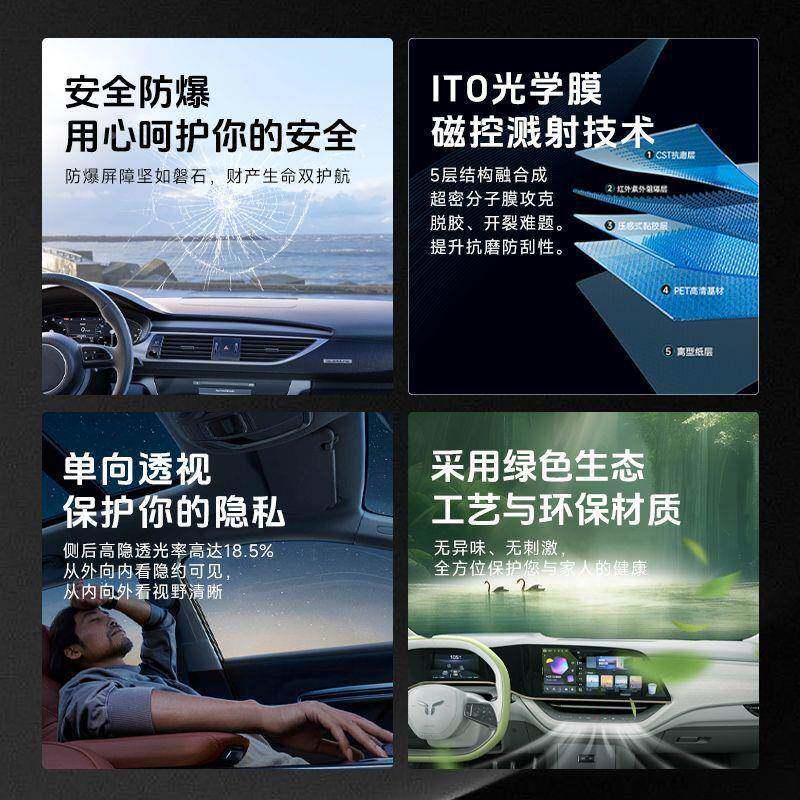 洛膜车膜防晒隔热膜列X系鸿运紫汽车1贴盾膜全车车窗玻璃太阳膜