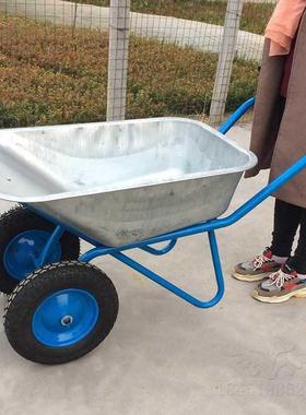 独轮小推车工地农用33609沙土筑翻斗垃轮园圾搬运花人力建双手推