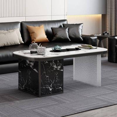 茶几泡茶一QUE全体现代简约岩板动上水茶台自亚克力悬泡浮茶几一