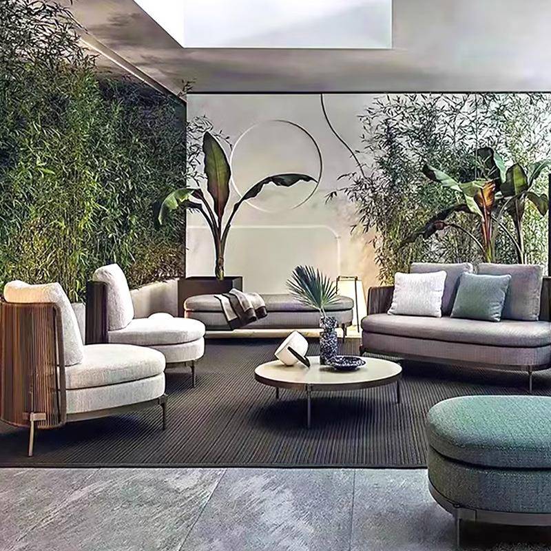 户外沙庭院花藤园露发台阳光房民宿藤椅家具样板房休闲沙发96编组