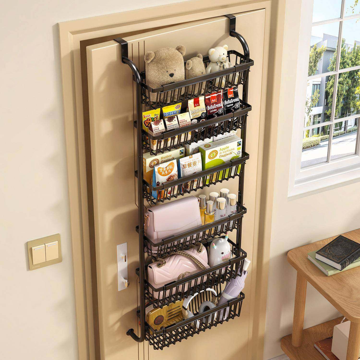 纳可伸缩门后挂架免物打孔20251117装卧室浴室置架多层储物挂篮门,家庭/个人清洁工具,浴室角架/置物架,淘宝优惠券,粉丝福利购,淘宝优惠卷