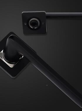 现G05分体代简约黑色木门家用通用卫型生分静音门间把手室内卧体