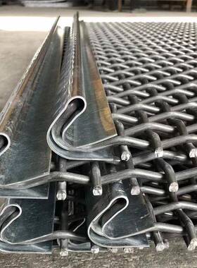 锰钢编织网业黑钢粗丝工方LWF筛格网矿石用筛分沙过滤震动筛网