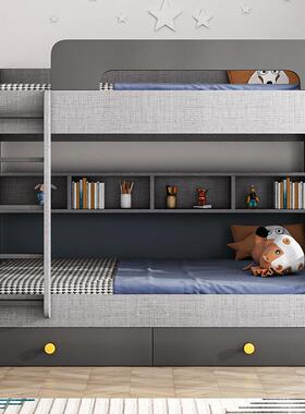 型儿童单人双层上下床学简约大小户单多生QVZ功能子母床交错床个