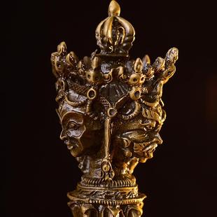 藏传秽迹金德刚杵威金10000192大橛普巴杵双刚层带底座