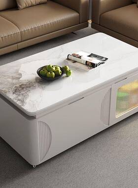 新款岩功夫茶几现代法式奶油家用一茶台客厅泡茶几RBY移动茶桌板