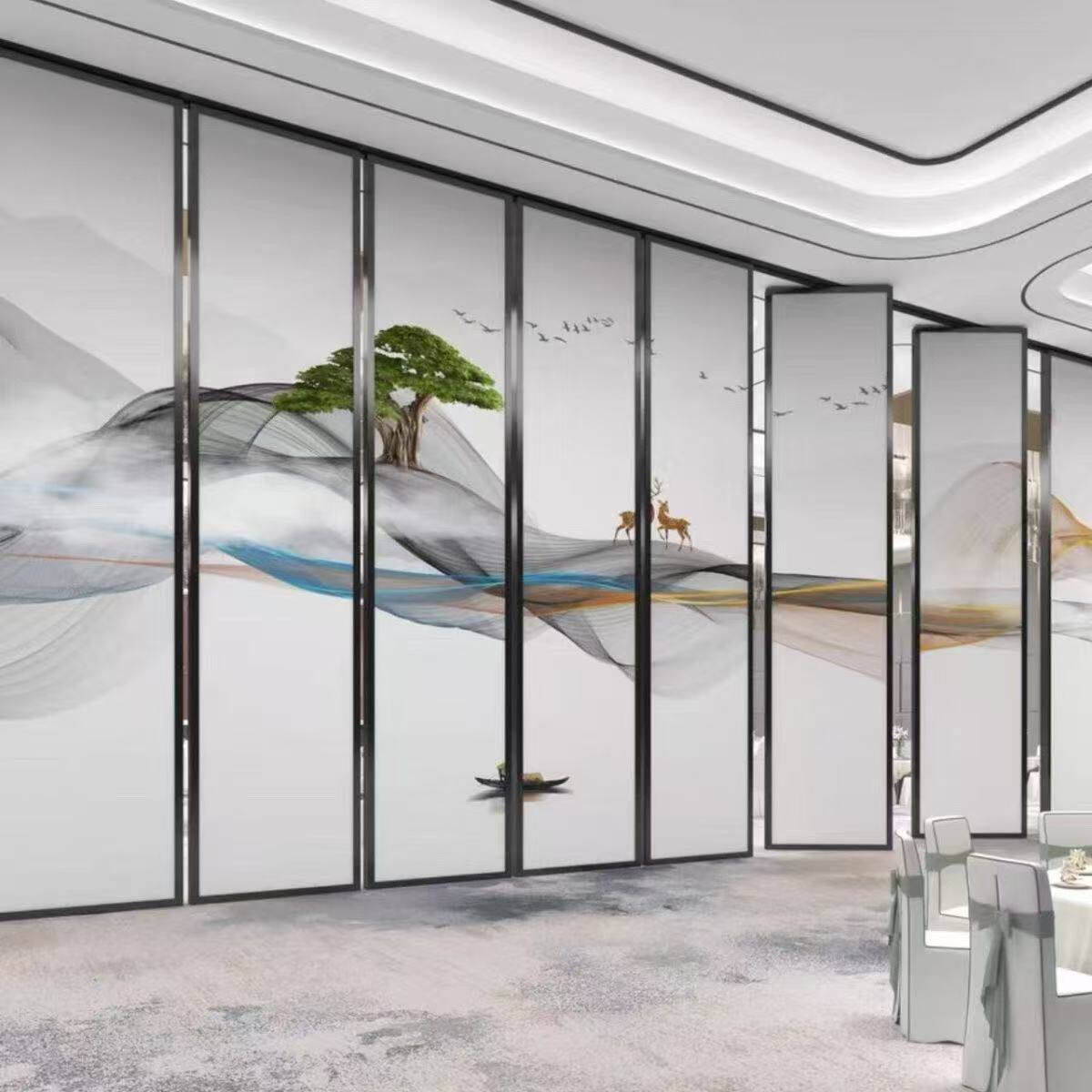 酒店活动隔断办公室包厢宴会厅饭店隔音墙板屏风折叠推拉移动隔断