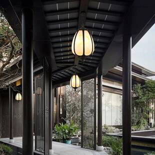 凉中式户外南吊瓜灯走南瓜吊灯廊阳光亭房仿古庭院连廊防水过道室
