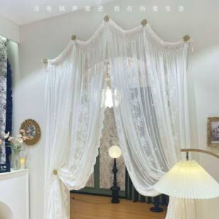 穹顶式窗帘客卧室飘纱窗门帘门洞丝衣帽间79046帘蕾厅窗纱壁钩