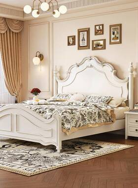 中床古风法式复主古实无品牌/木现代简约黑色美卧式公主床储物床