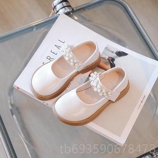 皮鞋 小鞋 025季 新公主鞋 大儿童性能 正品 儿春童单J2k制服中 女孩鞋