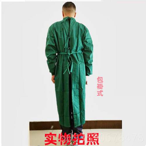 正品加厚术衣手术室医生工作手墨绿纱卡纯服棉耐高温毒包背式消医