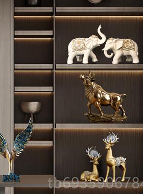 正品轻招财大象摆件创意居客家酒柜玄关装厅饰开业乔迁结奢婚礼物