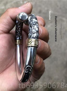 正品99金箍纯银手炼手士工男情侣手炼针定海猴王9紧箍手炼