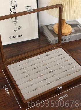 正品戒指盒耳针收纳盒手手耳饰耳环胡桃木纹珠宝箱镯錬首项炼饰收