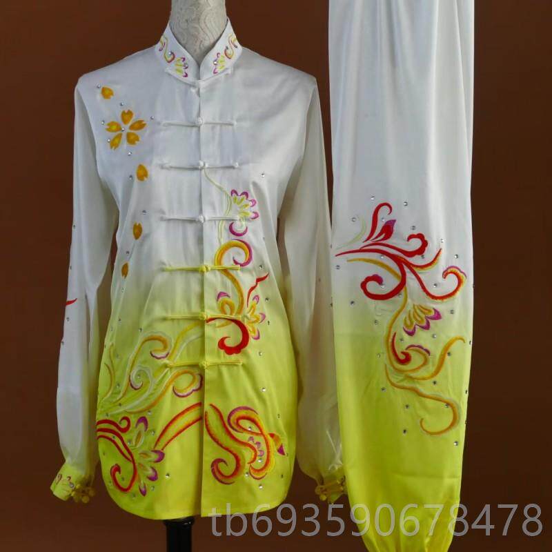 正品新款太极服色刺绣服花男女表演比赛服团体演出服练渐功变晨练