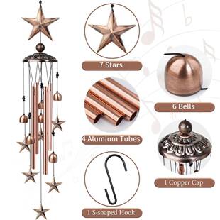 园户外庭院花装饰挂性音乐风铃金FCTG-H00属星纪念风铃件节日礼物