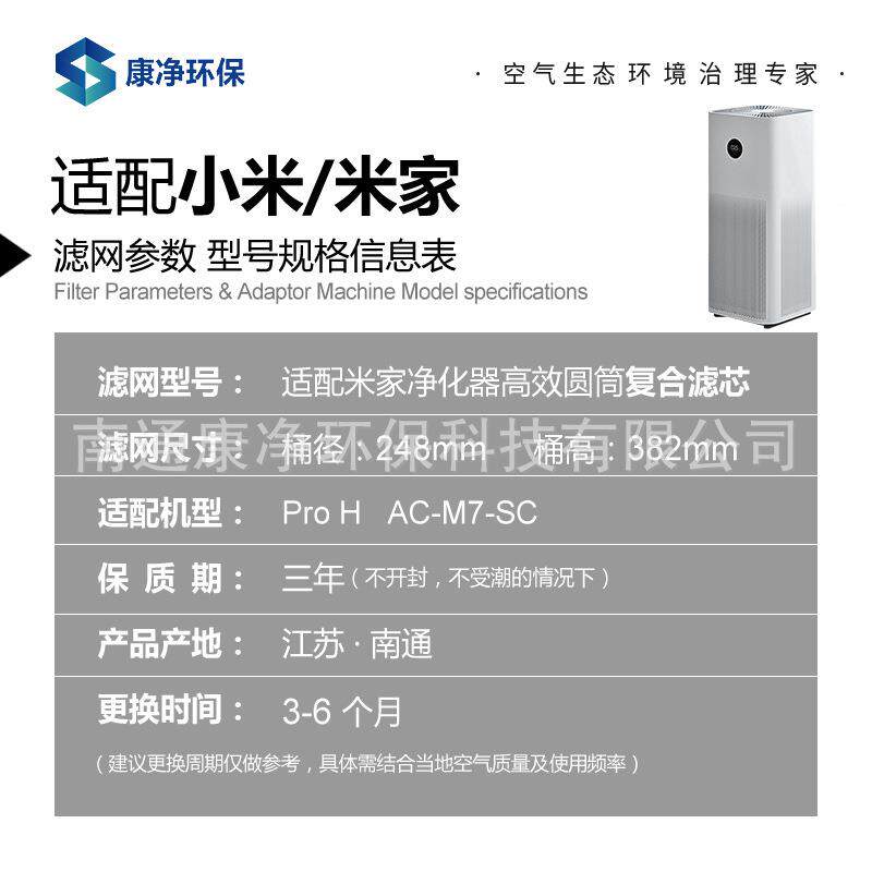 适配小米空除气净化器ProH滤芯rPo空H米家新风4pro甲醛2S3代F1气