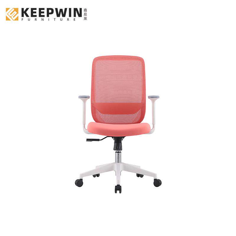 办公电生脑椅职员椅透网气布简可升降旋转SY03A-WH带头枕休闲约学