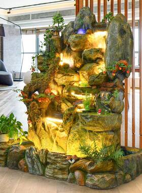 大型假山流水喷庭泉鱼装缸客厅室内台饰品招阳财院创意NJA造景观