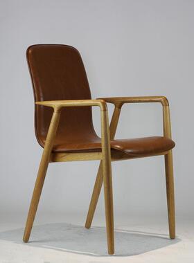 美餐厅扶DJ-C424手意餐实木椅家用实木椅靠背简约餐椅式创休闲餐