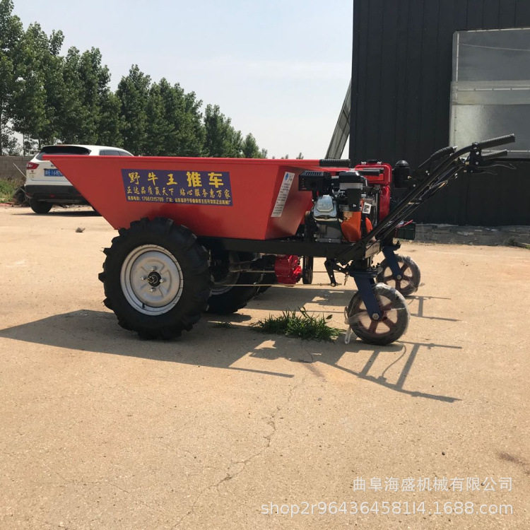 自走式运输搬运车汽油手推车建筑工地推沙车载重量800公斤
