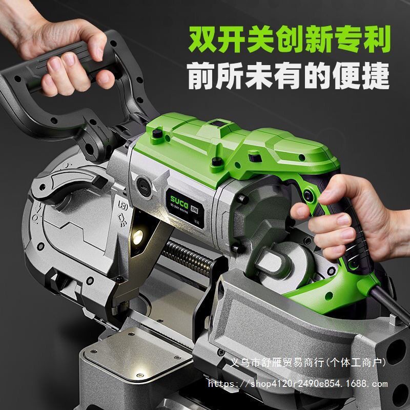 手提式带锯多功能便携式小型家用金属不锈钢切割机高精度45锯床