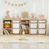 儿童房NYT改造木玩具收纳架大容量实多类书分柜储物柜二合层一组