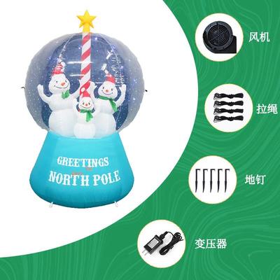 NCU新模款圣诞节发光充气晶球北极陈熊雪花球气商场水户外美装饰