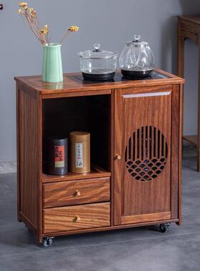 实移木动水柜茶桌YVX边柜泡茶台家用烧水壶茶一体茶边柜办公室具