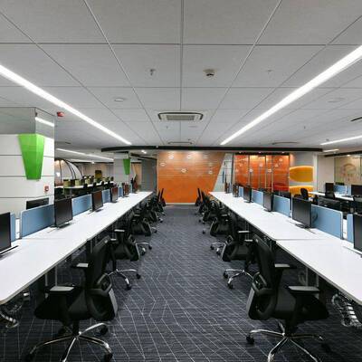 畅腾电动升降桌双办人向升降公桌T4404四脚同步对升降办公电脑桌