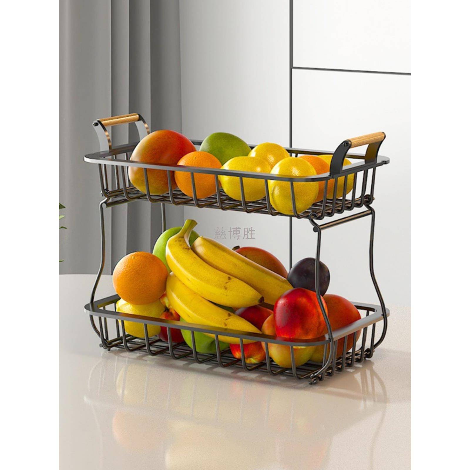 Z秶3厨房菜水果蔬架子餐桌纳铁艺桌架面置物架收纳筐杂物整636收