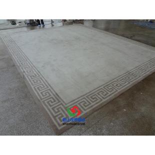 室现代简灰色正方形格子中式宾客厅708茶几沙约发地毯大厅接待贵