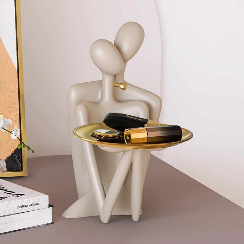 初晨钥匙BFE收纳托盘门口进门姗客厅件装送饰品工艺摆品感闺蜜婷