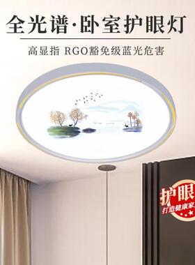 led全光谱圆护25628眼防灯卧室餐厅新中式d形客厅装饰画壁灯le吸