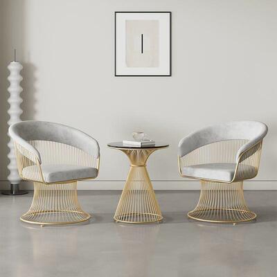 网红奶油简约休闲现代奢沙发椅桌椅茶几客厅阳台套洽URY三谈件轻