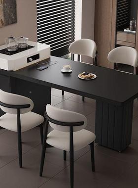 实木泡茶桌吃多饭简约WRY岛家台一体伸缩桌子用功能小户型沃顿餐