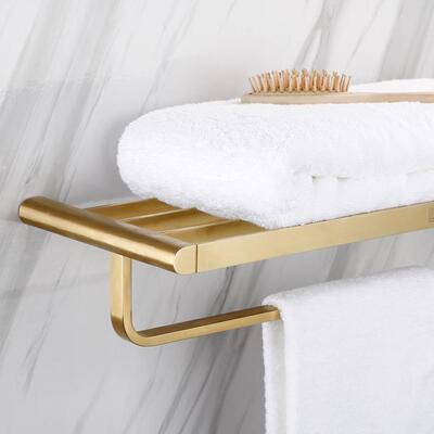 德拉国杜德拉丝金浴巾毛巾杆置架架五金卫生间物浴室金色挂件SIY