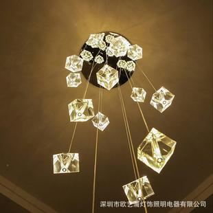 楼梯间吊隔灯楼别墅晶公寓复式 跃层loft现770约代简挑空客厅水长