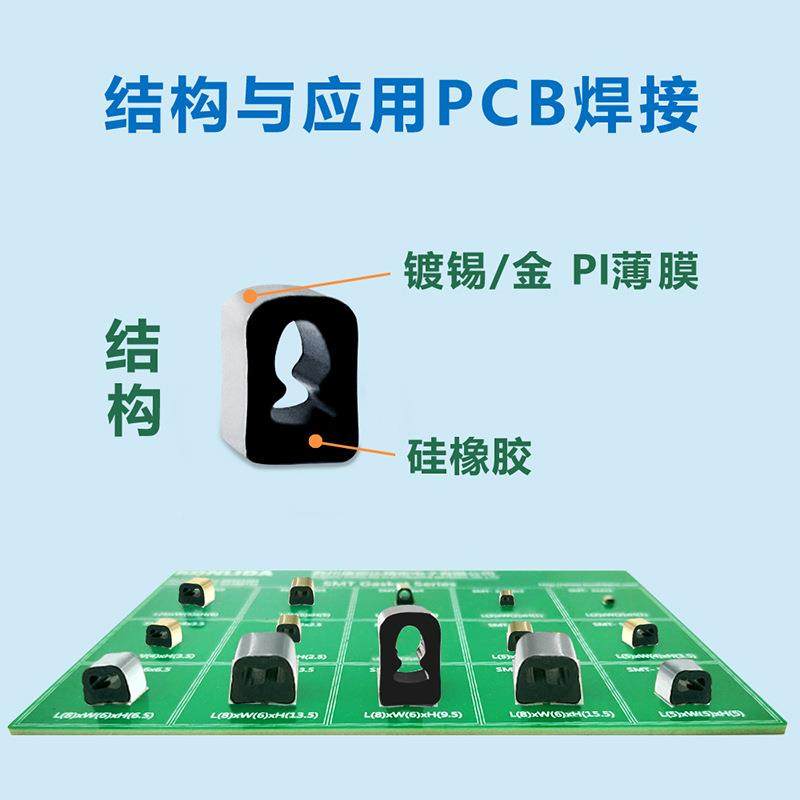 锡金PI膜空心弹性导垫电触QUO端子接片电磁屏蔽耐镀高温SMT包裹泡,电子元器件市场,其它元器件,淘宝优惠券,粉丝福利购,淘宝优惠卷