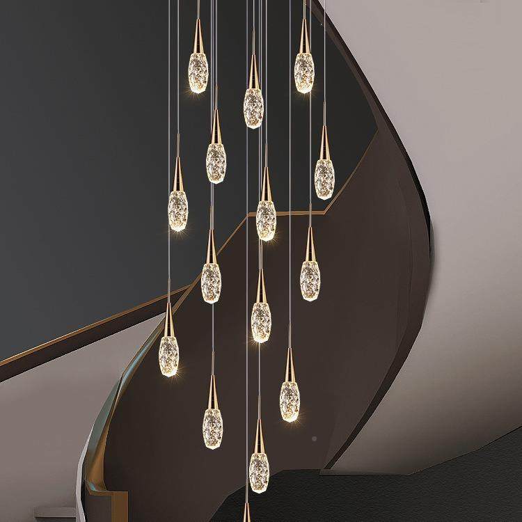 复式楼大339吊灯代轻奢墅创意别客厅灯酒梯店大堂售楼部lof现t楼,家装灯饰光源,智能吊灯,淘宝优惠券,粉丝福利购,淘宝优惠卷