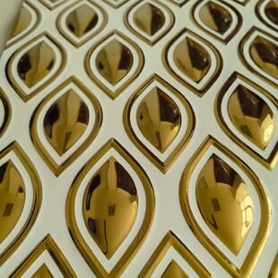 摩鎏金镀花砖300X6QT0200咖啡店金阳台背景墙洛风哥复古法式欧式