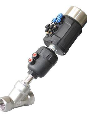 带378限位开号关Y位钢TC定器不锈信反馈气动螺纹角座阀4分6分1寸