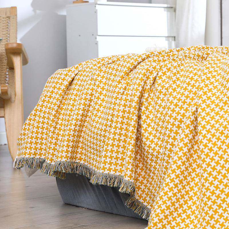 022流WDR苏毯沙发盖布2午睡毯毛巾被沙浅发毯灰色沙发套罩针织款