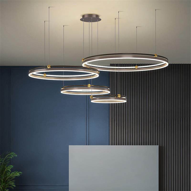 北欧创意设计时尚圆环组合餐厅灯后现代餐厅吊灯卧室书房LED灯饰