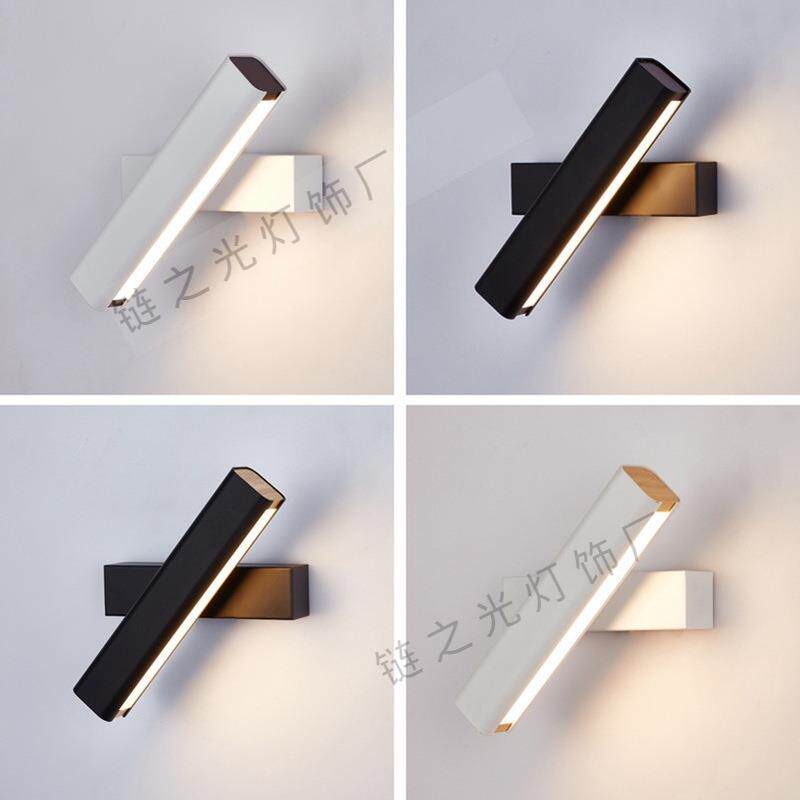 led壁灯床头灯卧室现代简约创意旋转带开关客厅过道北欧阅读壁灯