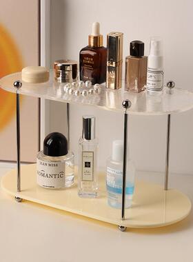 北欧ins风玄关收纳托盘摆件家居客厅桌面双层亚克力化妆品置物架
